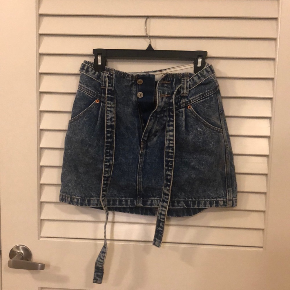A&F Front-Tie Denim Skirt